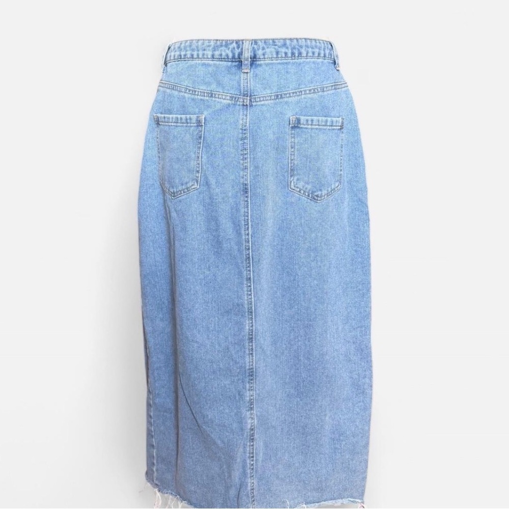 Denim Blue Jean Midi Skirt